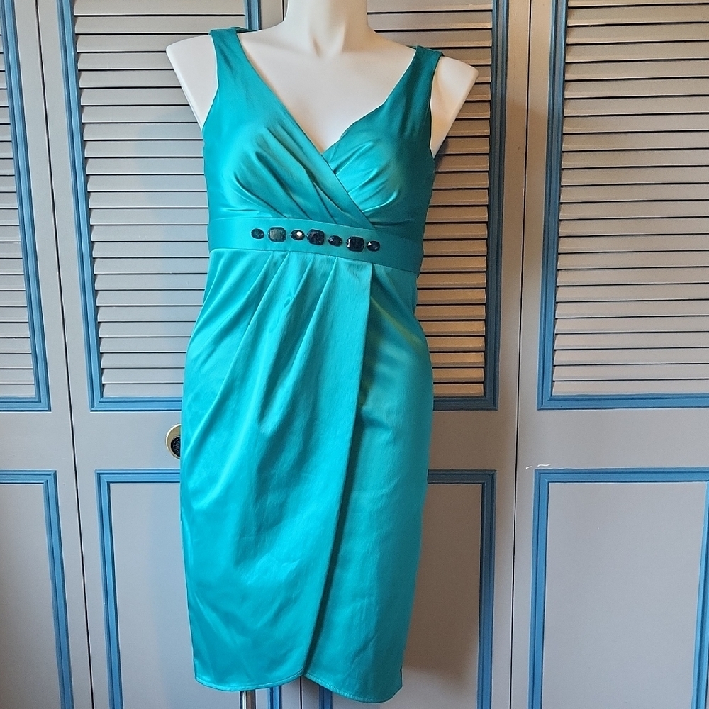 Evan Picone Turquoise Dress - Picture 1 of 13